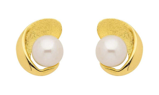 Ohrstecker Zirkonia mit Süßwasserzuchtperle 333 Gelbgold - Firma Holzenplotz - Silberketten - Goldketten.de