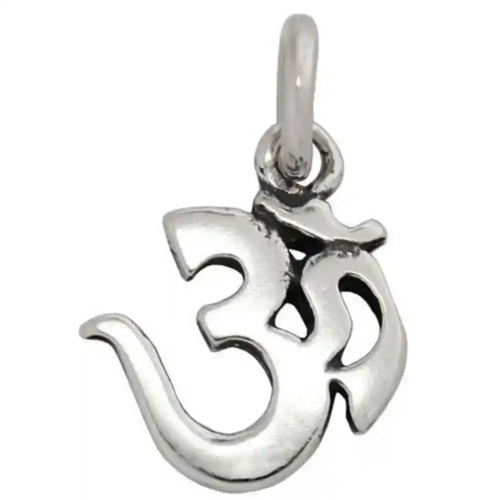 Om Schmuck Anhänger 925er Silber - Om - 20x11mm (mit Ring oben)