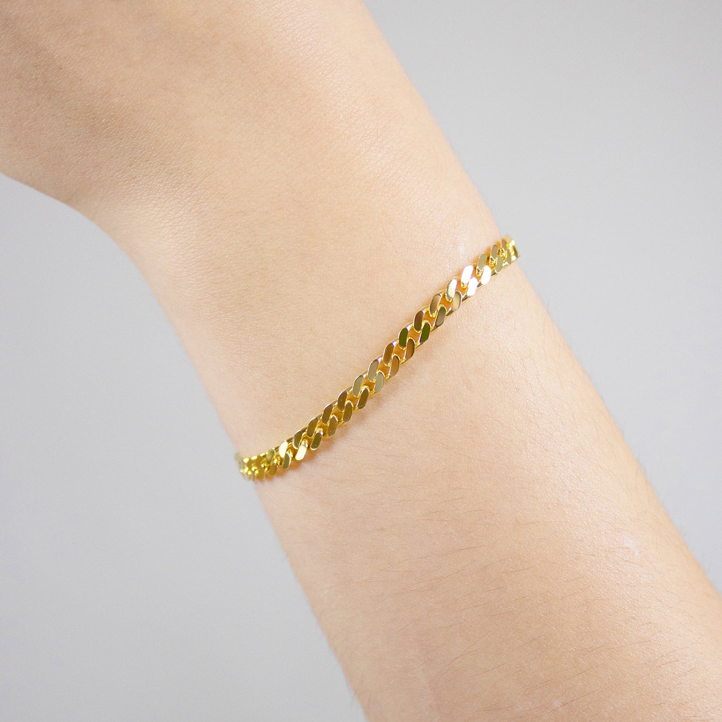 4,1 mm 21 cm 585 - 14 Karat Gold Armkette Panzerkette massiv Gold hochwertige Goldkette 8,9 g