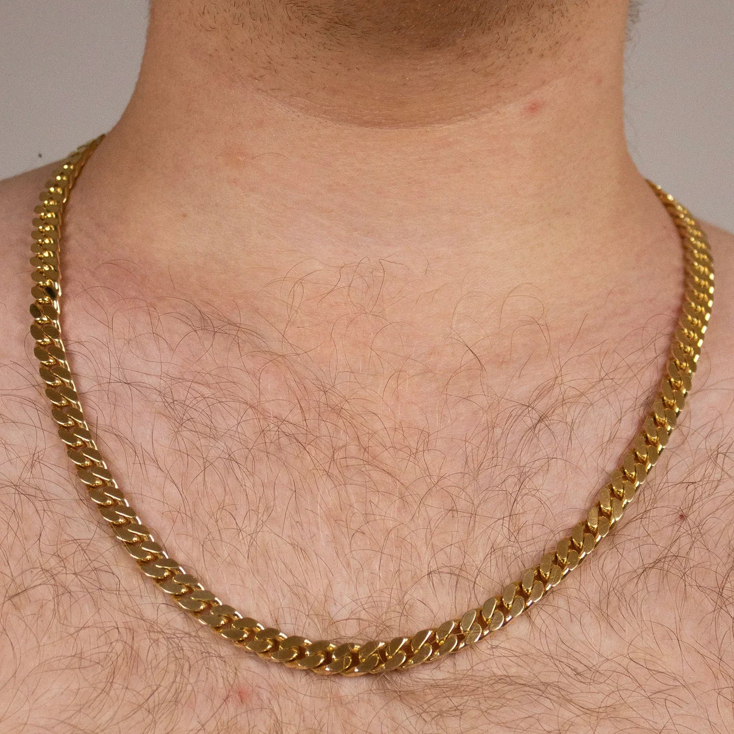 7,0 mm 585 - 14 Karat Gold Halskette Panzerkette 4-seitig diamantiert massiv Gold hochwertige Goldkette - Länge nach Wahl