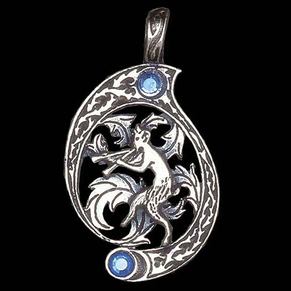 Pan Anhänger Schmuck 42x24mm Wikinger Swarovski Kristalle + Kette