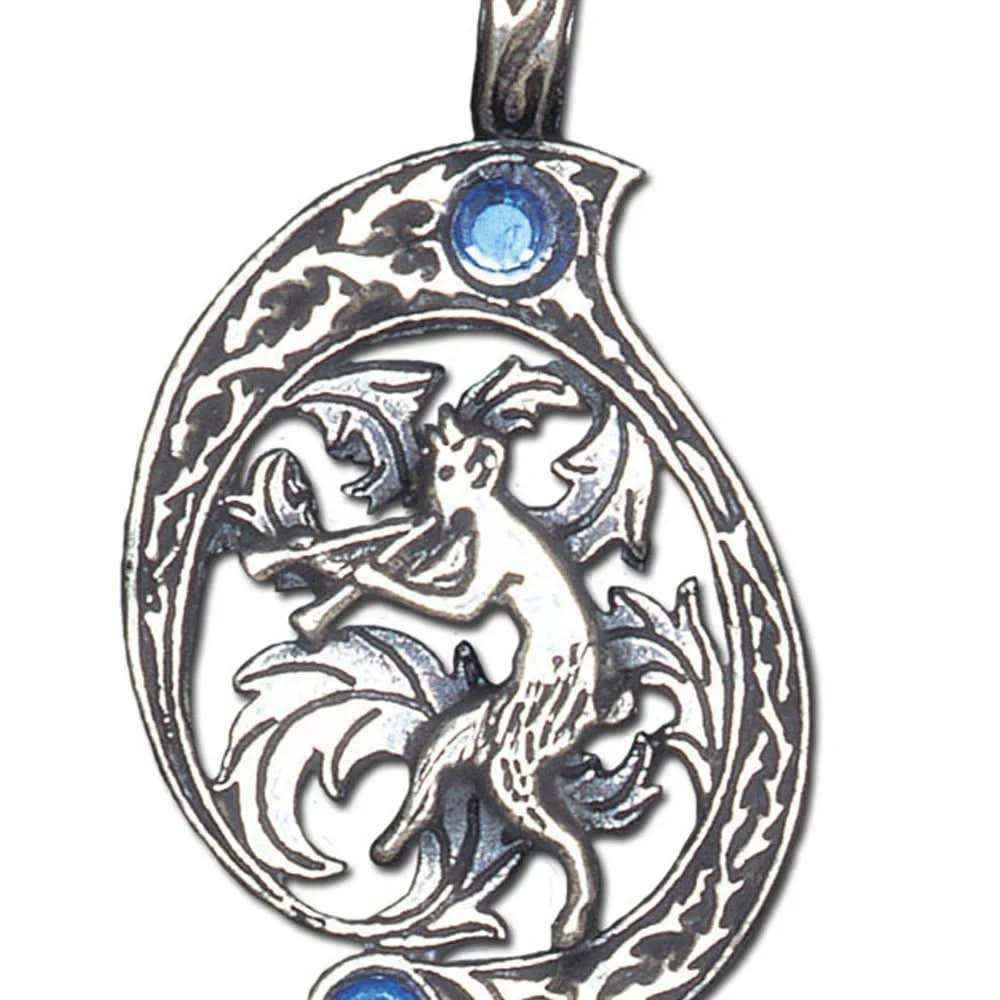 Pan Anhänger Schmuck 42x24mm Wikinger Swarovski Kristalle + Kette