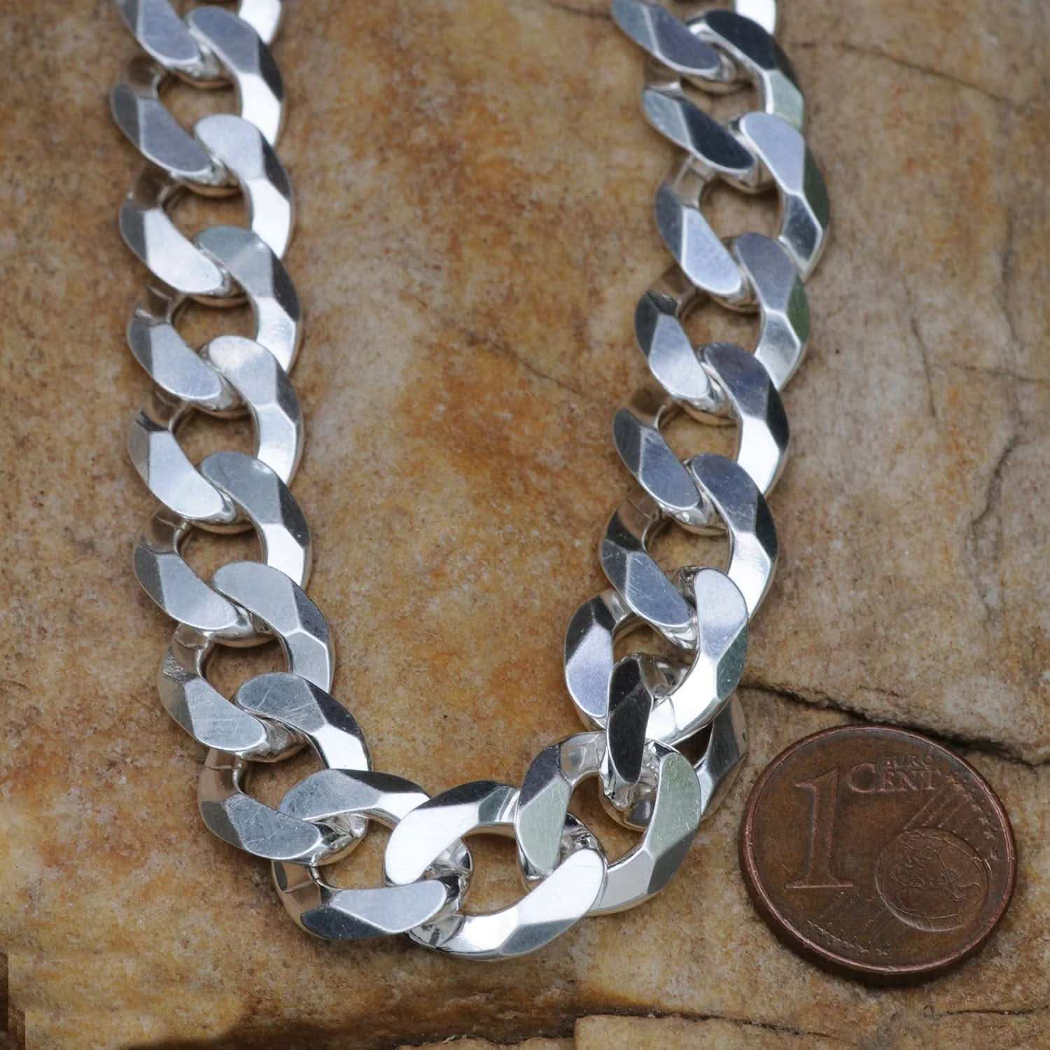 Panzerkette Halskette Breite 10,6 mm - 925 Sterlingsilber Auswahl - Firma Holzenplotz - Silberketten - Goldketten.de