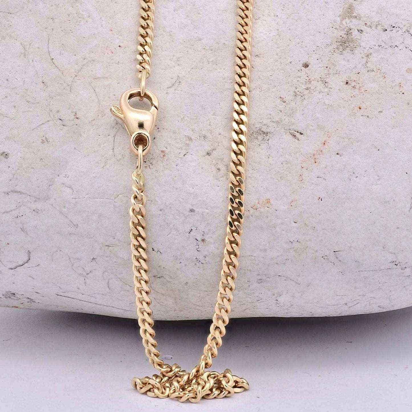 Panzerkette Halskette Breite 2.1 mm - 750 - 18 Karat Gold Auswahl