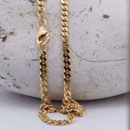 Panzerkette Halskette Breite 3,4 mm - 585 - 14 Karat Gold Auswahl