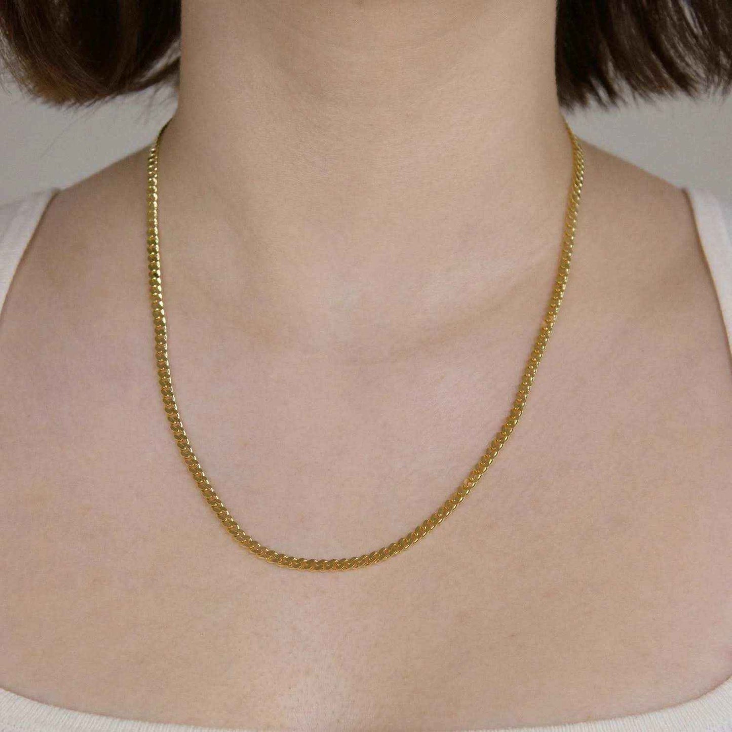 Panzerkette Halskette Breite 3,4 mm - 585 - 14 Karat Gold Auswahl