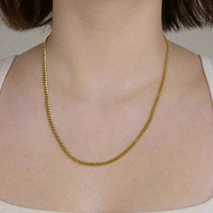 Panzerkette Halskette Breite 3,4 mm - 585 - 14 Karat Gold Auswahl