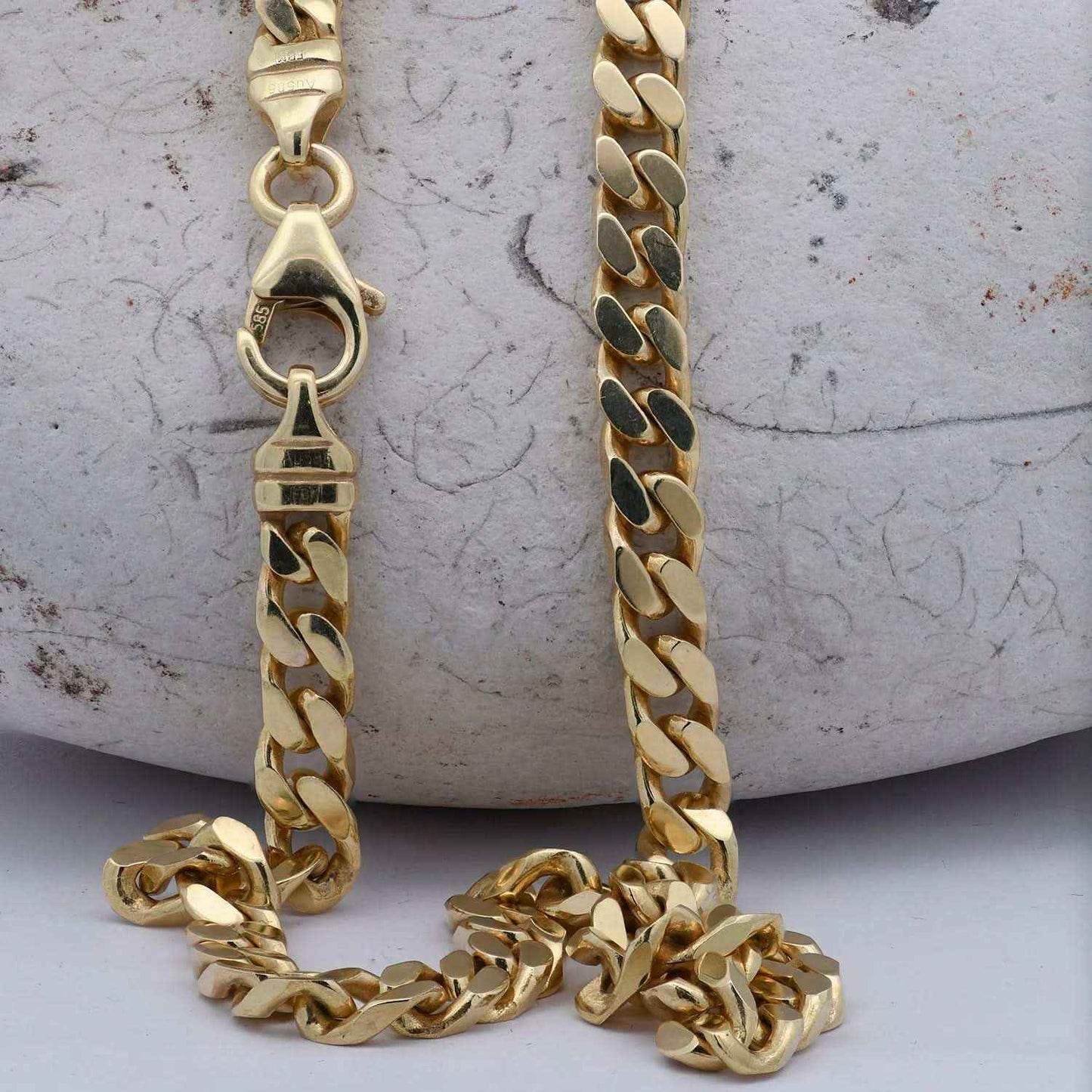 Panzerkette Halskette Breite 4,0 mm - 585 - 14 Karat Gold Auswahl