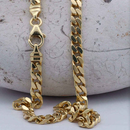 Panzerkette Halskette Breite 4,0 mm - 585 - 14 Karat Gold Auswahl