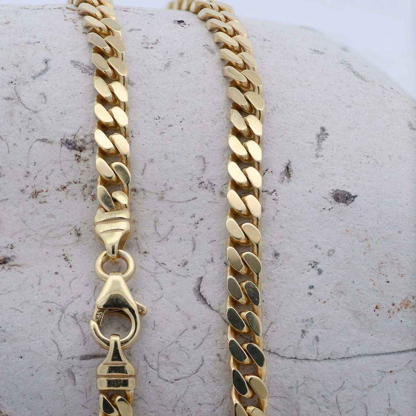 Panzerkette Halskette Breite 4,0 mm - 585 - 14 Karat Gold Auswahl
