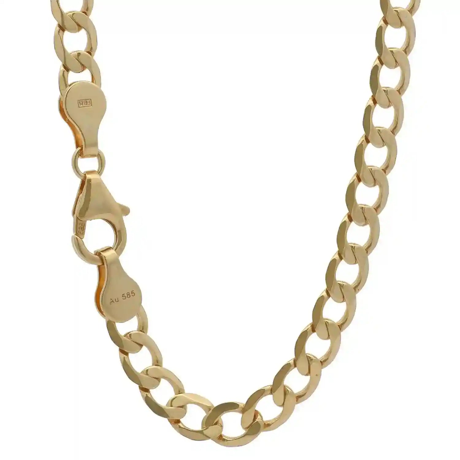 Panzerkette Halskette Breite 5,0 mm - 585 - 14 Karat Gold Auswahl - Firma Holzenplotz - Silberketten-Goldketten.de 