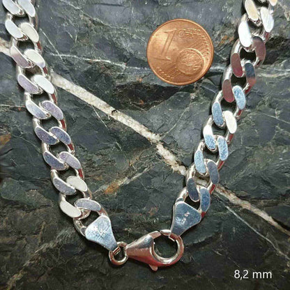 Panzerkette Halskette Breite 8,2 mm - 925 Sterlingsilber Auswahl - Firma Holzenplotz - Silberketten-Goldketten.de 
