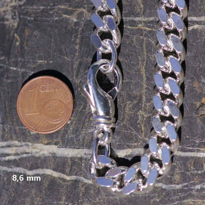 Panzerkette Halskette Breite 8,6 mm - 925 Sterlingsilber Auswahl - Firma Holzenplotz - Silberketten-Goldketten.de 