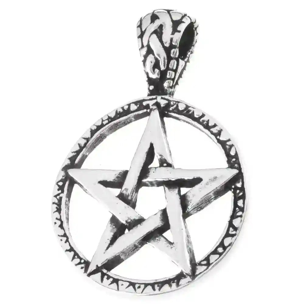 Pentagramm mit Knoten-Öse Schmuck Anhänger 925er Silber - Pentagramm - 28x19mm