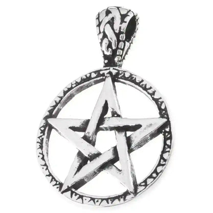 Pentagramm mit Knoten-Öse Schmuck Anhänger 925er Silber - Pentagramm - 28x19mm