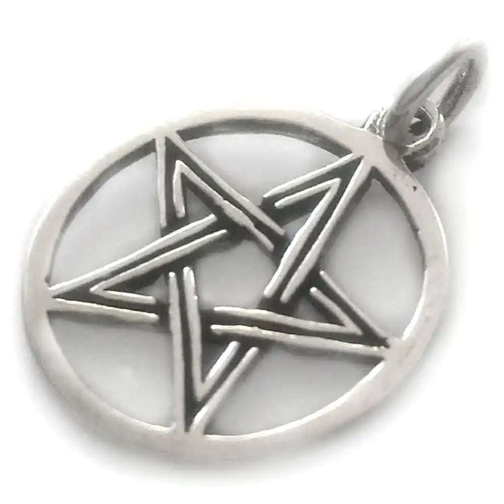 Pentagramm Schmuck Anhänger 925er Silber - Pentagramm - 27x19mm - Firma Holzenplotz - Silberketten - Goldketten.de