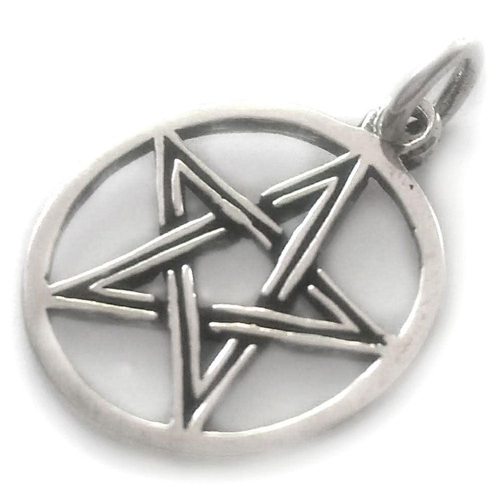 Pentagramm Schmuck Anhänger 925er Silber - Pentagramm - 27x19mm - Firma Holzenplotz - Silberketten - Goldketten.de