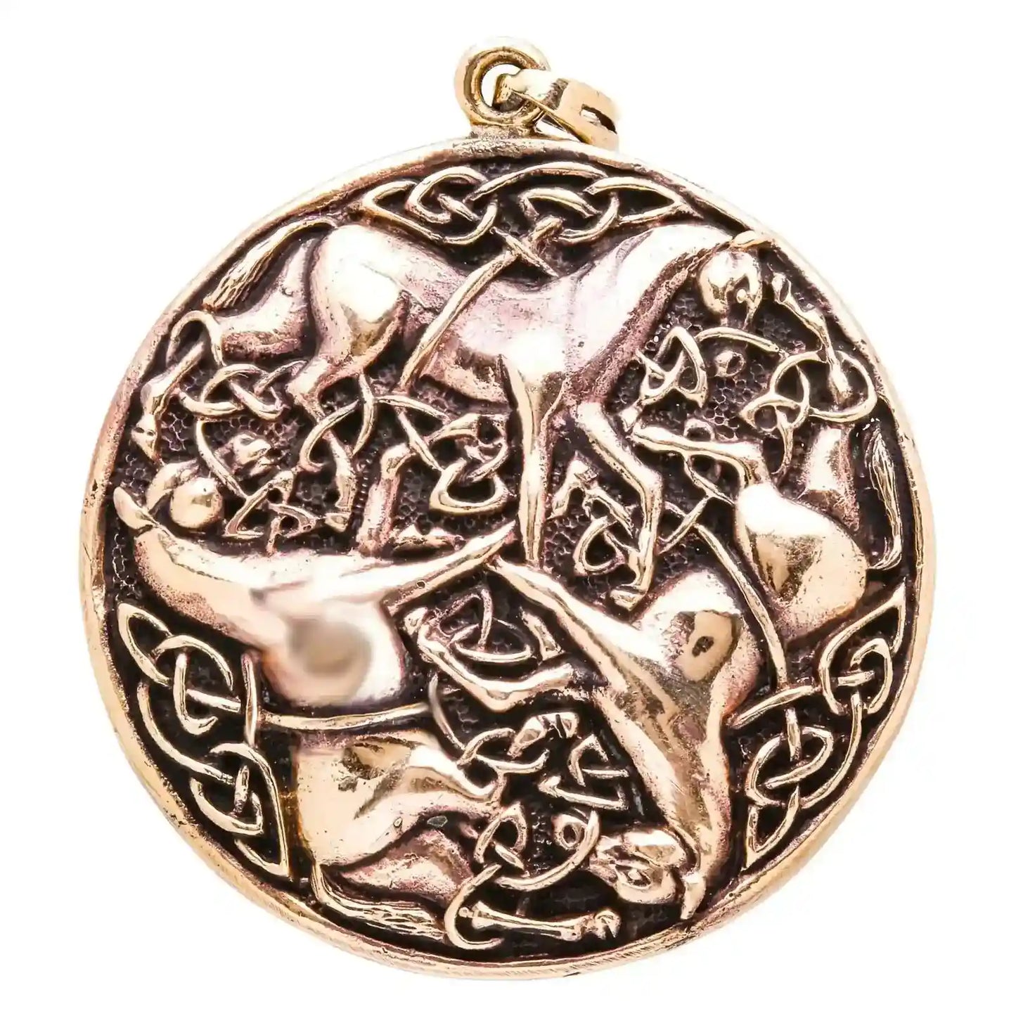 Pferdeanhänger Bonna gross Bronze Schmuck - Keltische Knoten , Pferd - 61x48mm