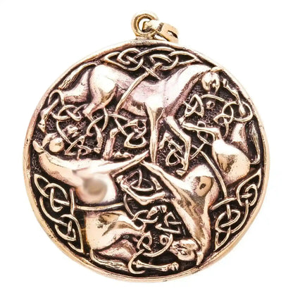 Pferdeanhänger Bonna gross Bronze Schmuck - Keltische Knoten , Pferd - 61x48mm