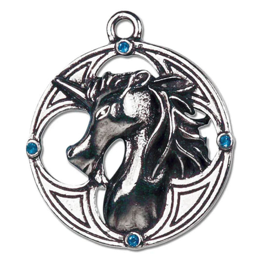 Plantaganet Einhorn Anhänger Schmuck Mit Halskette 34x30mm - Firma Holzenplotz - Silberketten - Goldketten.de