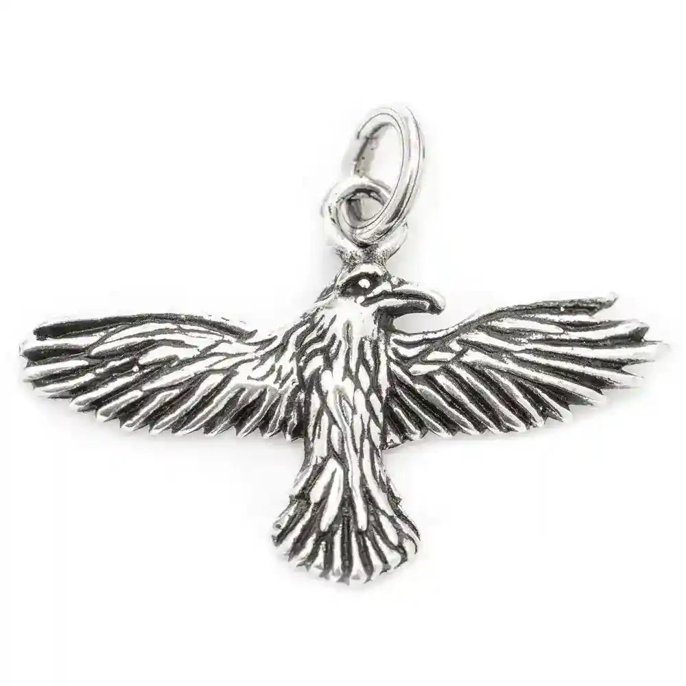 Rabe klein Schmuck Anhänger 925er Silber - Vögel - 22x29mm