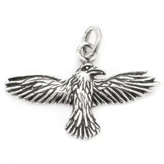 Rabe klein Schmuck Anhänger 925er Silber - Vögel - 22x29mm