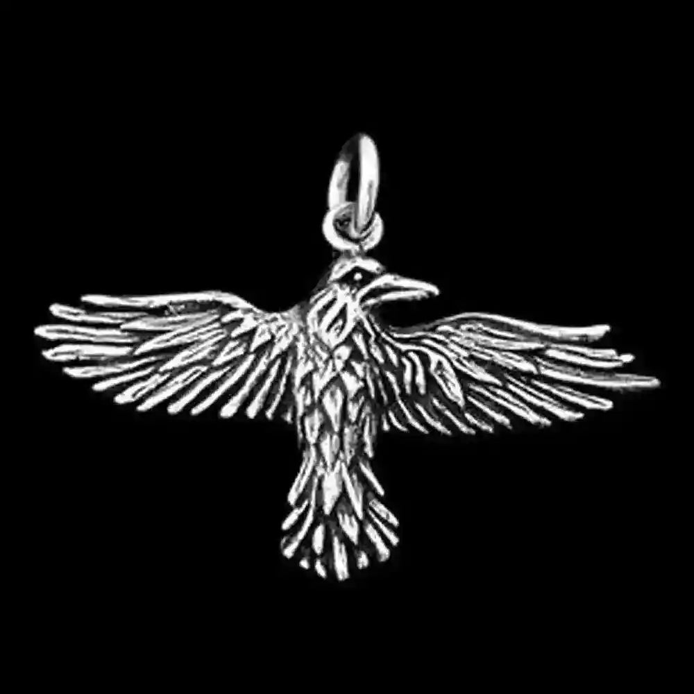 Rabe Schmuck Anhänger 925er Silber - Vögel - 35x48mm (mit Aufhängering)