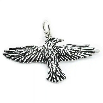 Rabe Schmuck Anhänger 925er Silber - Vögel - 35x48mm (mit Aufhängering)