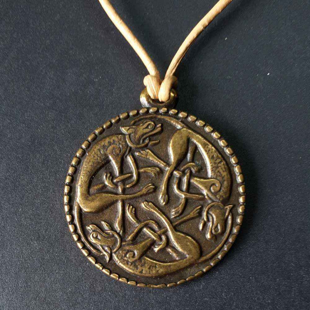 rennende Hunde Anhänger Schmuck - Sonstige Tiere , Wolf Hund - Durchmesser 29mm