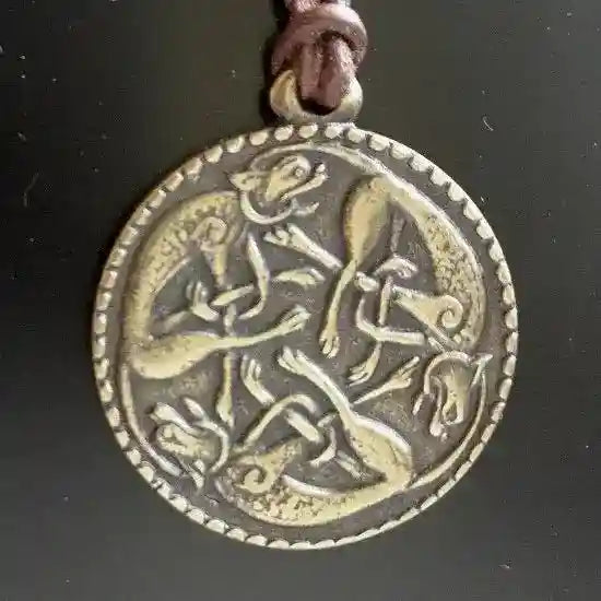 rennende Hunde Anhänger Schmuck - Sonstige Tiere , Wolf Hund - Durchmesser 29mm