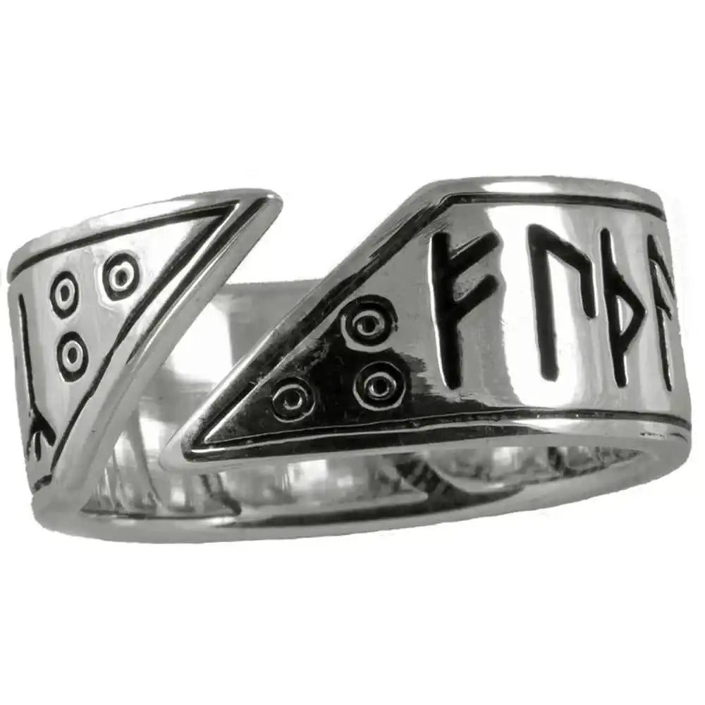 Runenring groß 925er Silber Sterlingsilber verstellbar Größe 60 - 69