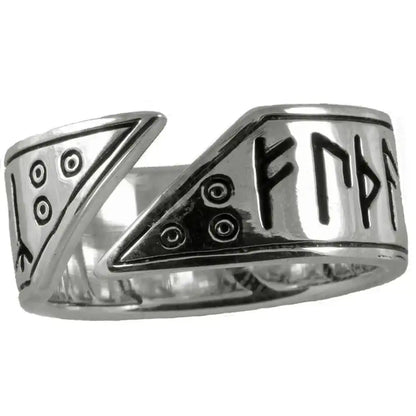 Runenring groß 925er Silber Sterlingsilber verstellbar Größe 60 - 69