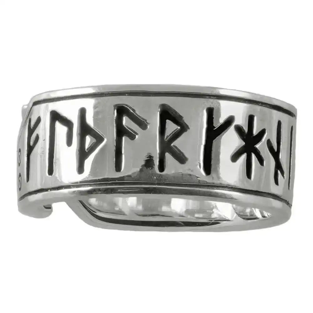 Runenring groß 925er Silber Sterlingsilber verstellbar Größe 60 - 69