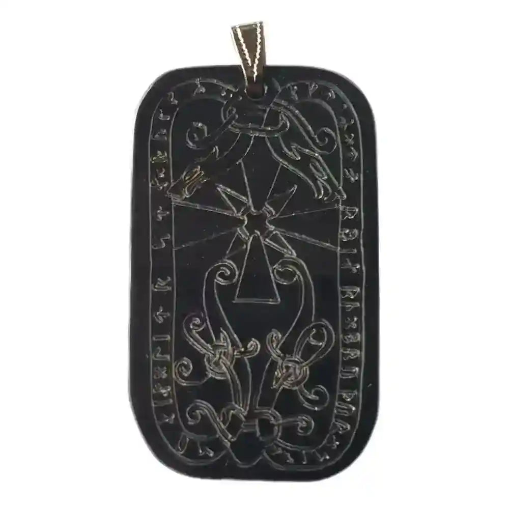 Runenstein von Skylstad Horn Schmuck Anhänger 48 x 28 mm