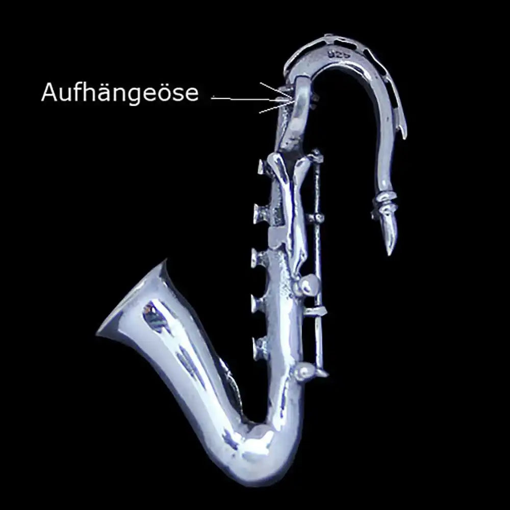 Saxophon Anhänger 925er Silber 48x30cm - Firma Holzenplotz - Silberketten - Goldketten.de