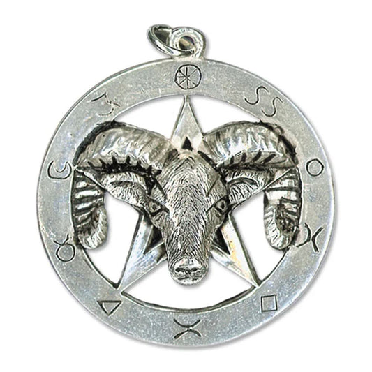 Schafbock Pentagramm Schmuck Anhänger Silber Pentagramm 27x29mm + Hals - Firma Holzenplotz - Silberketten - Goldketten.de