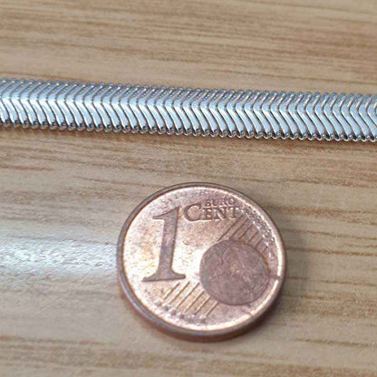 Schlangenkette Halskette Breite 6,3 mm - 925 Sterlingsilber Auswahl