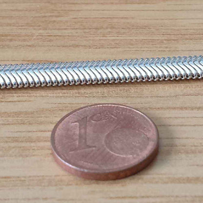 Schlangenkette Halskette Breite 6,3 mm - 925 Sterlingsilber Auswahl