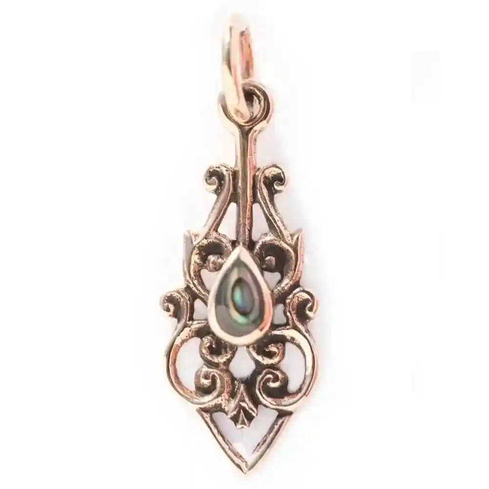 Schmuck-Anhänger Amulett Abalonemuschel Irismuschel Bronze 2,5 cm