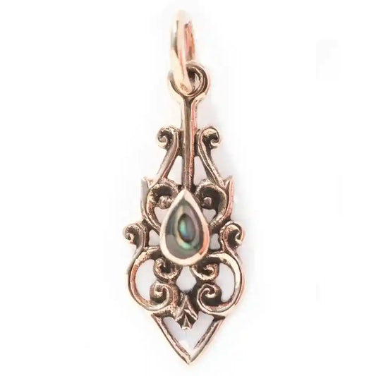 Schmuck-Anhänger Amulett Abalonemuschel Irismuschel Bronze 2,5 cm