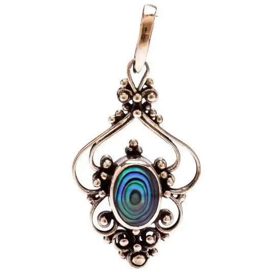 Schmuck Anhänger Mittelalter Schmuck Abalone Muschel Bronze 3.1 cm