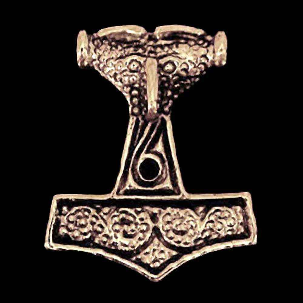 Schonenhammer massiv Bronze Anhänger Schmuck - Thorhammer - 23x19mm