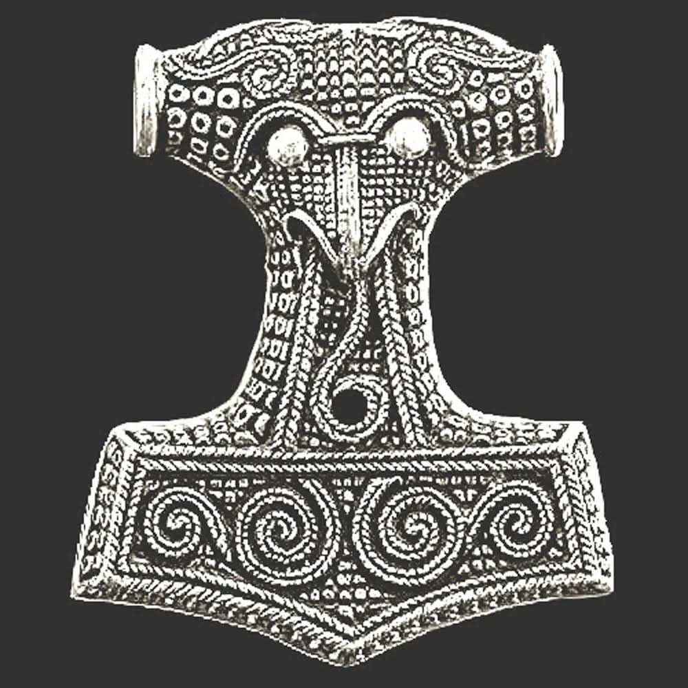 Schonenhammer Schmuck Anhänger 925er Silber - Thorhammer - 43x 51mm