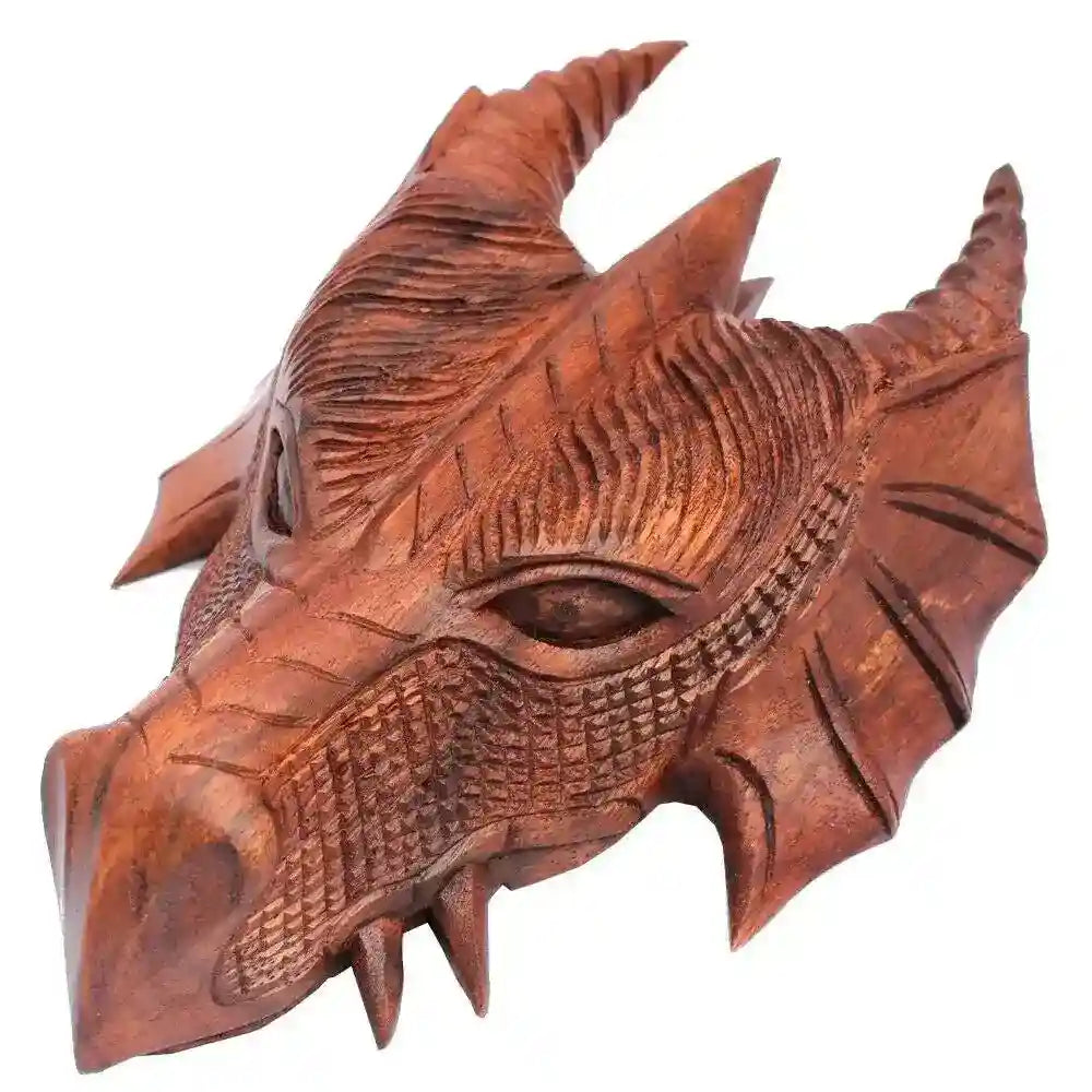 Schutzdrache klein aus Holz Wandschmuck Wand Deko Drache geschnitztes Ornament