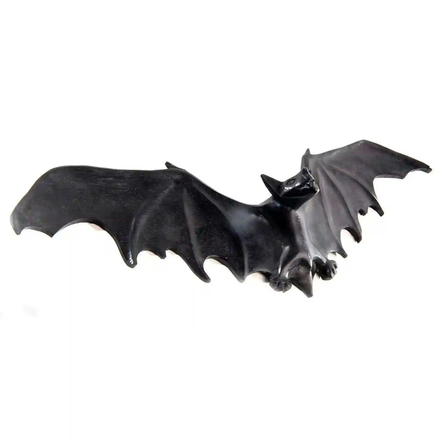 schwarze Fledermaus Wandschmuck Deko handmade geschnitztes Ornament Holzbild - Firma Holzenplotz - Silberketten-Goldketten.de 