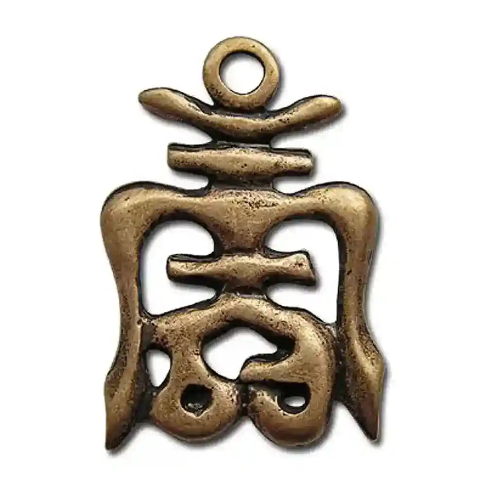 Shou-Symbol aus Bronze Anhänger Schmuck 28x19mm mit Halsband