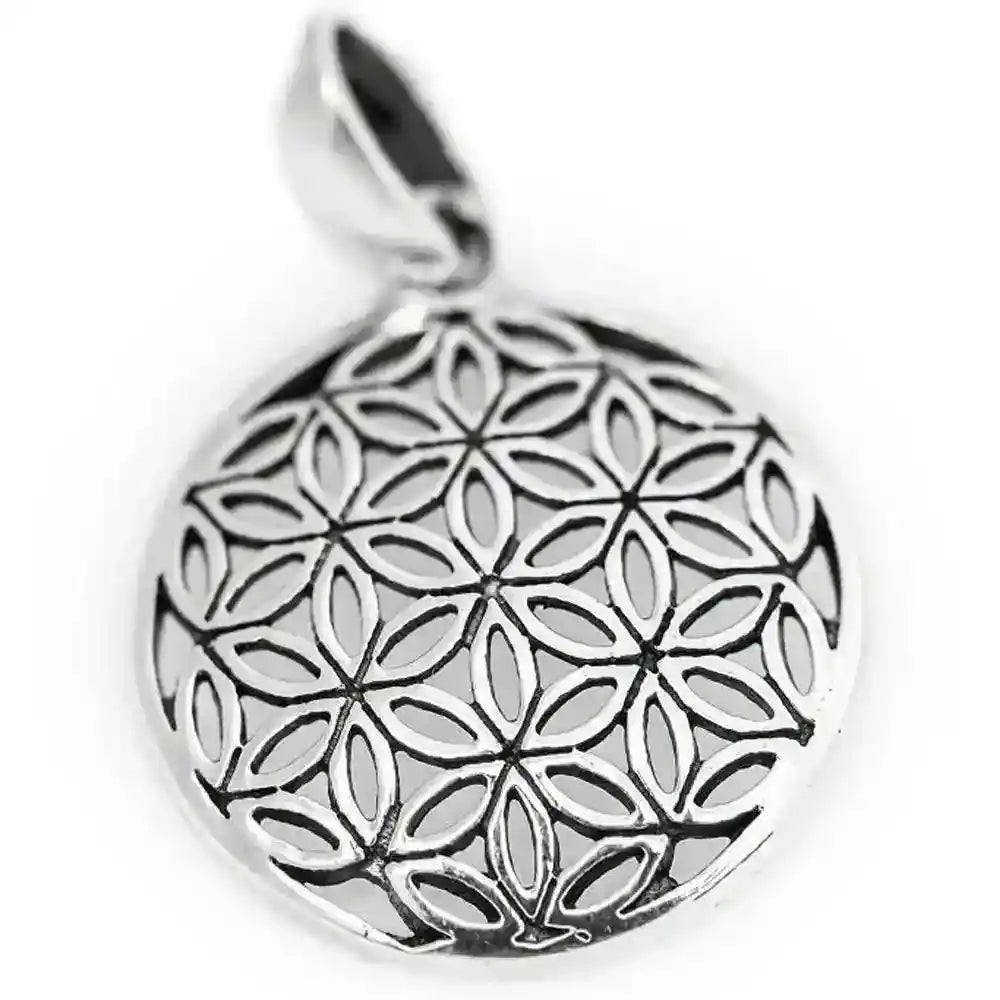 Silberanhänger Die Blume des Lebens klein  Anhänger 925 Silber Flower of Life - Blume des Lebens - 25x17mm