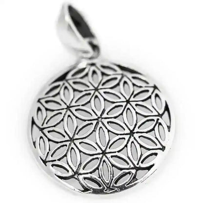 Silberanhänger Die Blume des Lebens klein  Anhänger 925 Silber Flower of Life - Blume des Lebens - 25x17mm