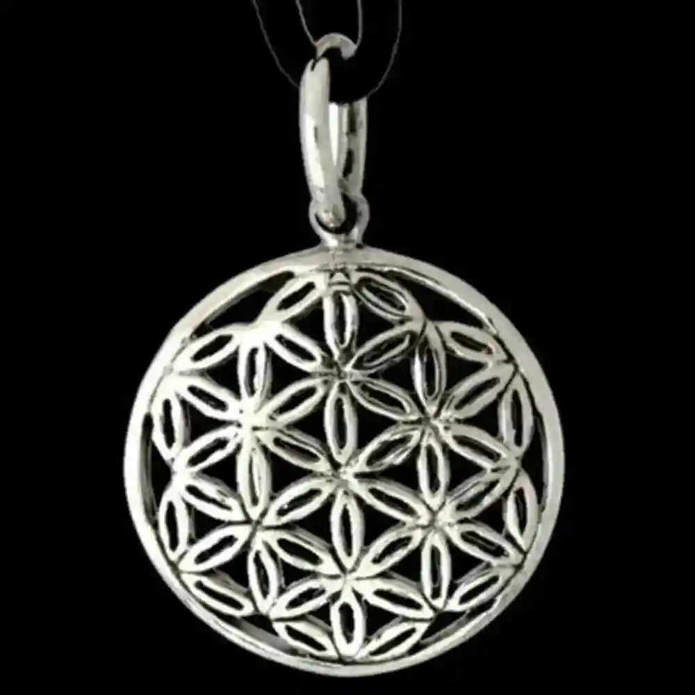 Silberanhänger Die Blume des Lebens klein  Anhänger 925 Silber Flower of Life - Blume des Lebens - 25x17mm