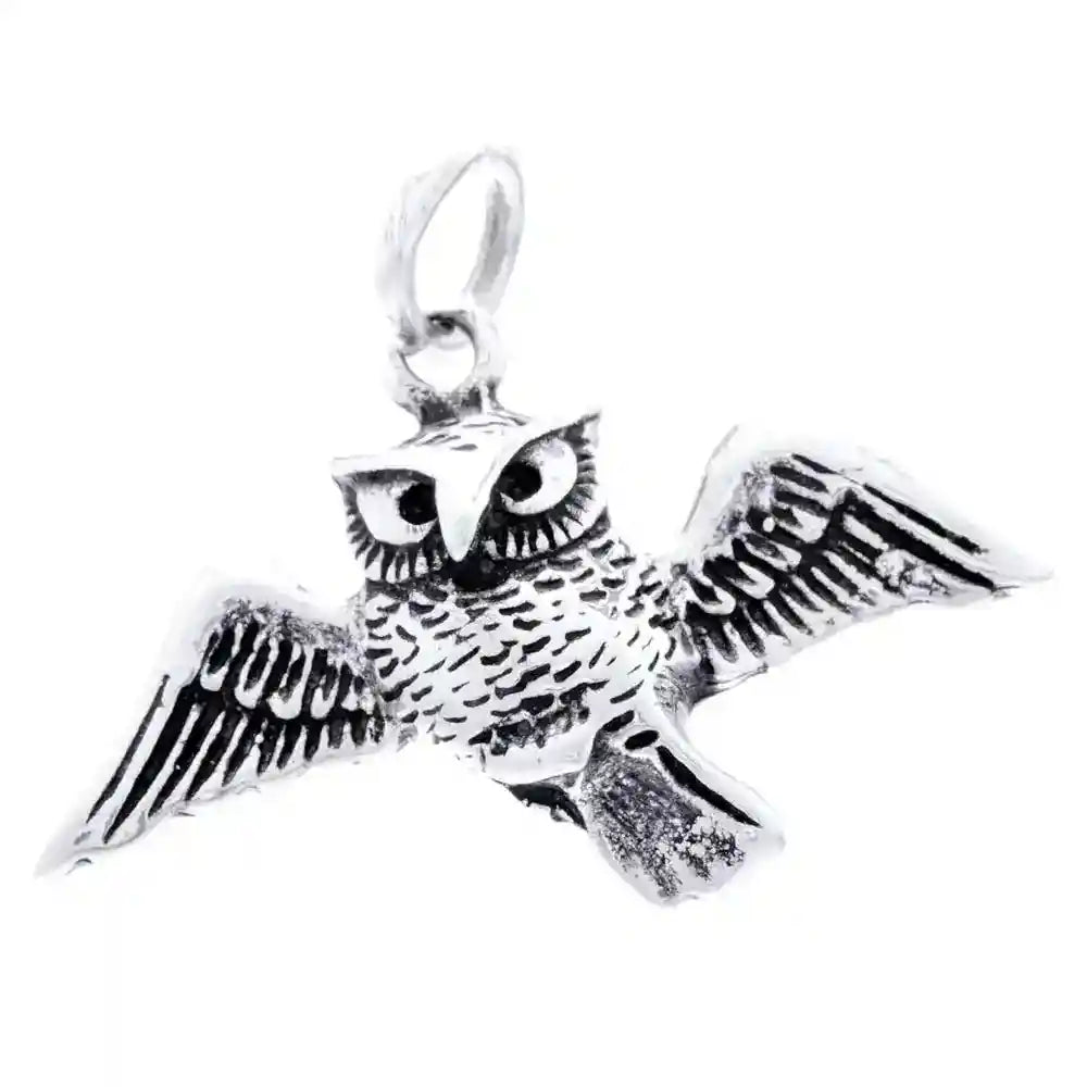 Silberanhänger Eule im Flug 925er Silber  Schmuck - Vögel - 31x25mm